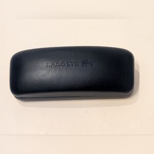 LACOSTE Imprinted Crocodile Logo Navy Blue Hard Clamshell Glasses Case